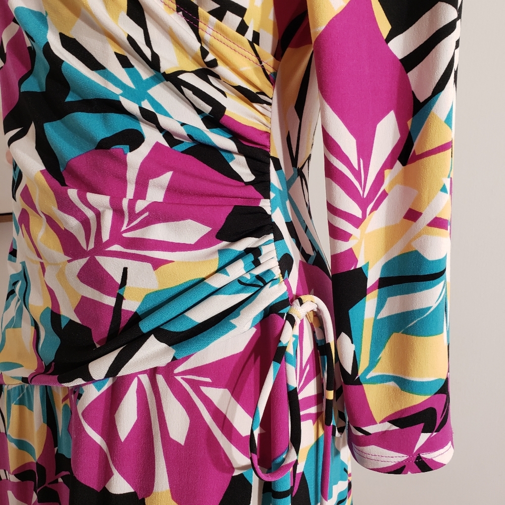 Kasper geometric floral wrap dress size 4 - Picture 7 of 7